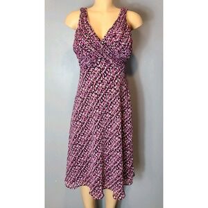 Vtg Jones Wear Midi Dress Polka Dot 90s Retro Preppy Sz 10 Party Wedding Guest